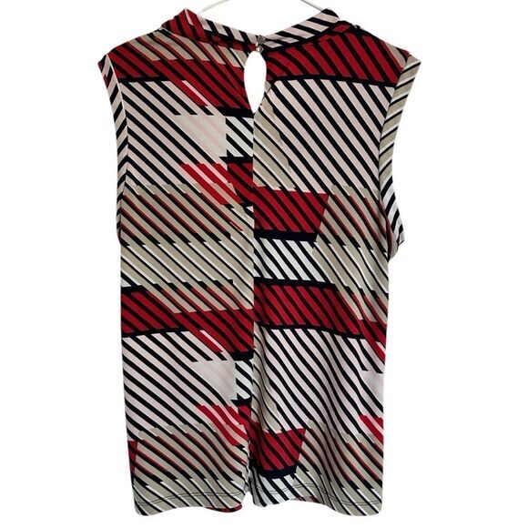 Tommy Hilfiger Women's Printed Knot Neck Shell Blue Size Large‎ - Picture 6 of 12